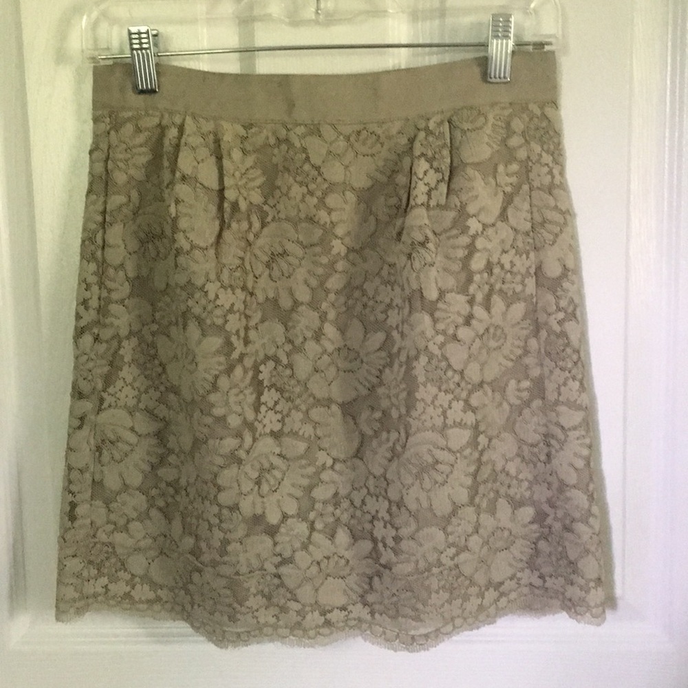 4 for $20 JCREW TAUPE LACED DETAILED SKIRT
